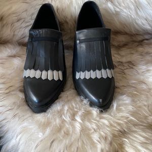 Black with grey accent dress shoes